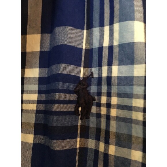 Ralph Lauren Boys Blue White Plaid Button Down Shirt Size XL - Picture 3 of 8